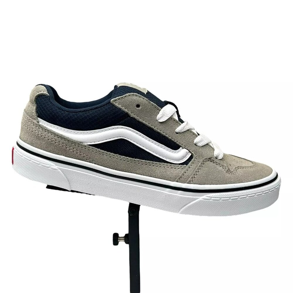 Vans Caldrone Youth Boy's Suede Sneakers Size 4 Gray/Navy Blue Classic Style